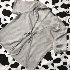 silky brandy melville tie up top